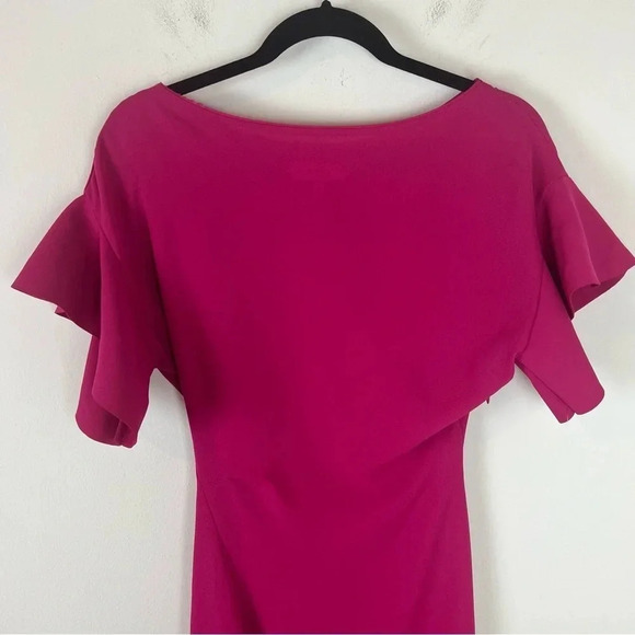 Reiss Pink Ruffle Sleeve Dress Size 0 B10 - Picture 3 of 9